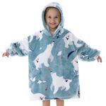 Wearable Blanket Hoodie for Toddlers, Infant 2-6YR Sherpa Blanket Sweatshirt with Pocket, Super Warm Wearable Hoodie Fits 2-6 Years Little Kids Girls Boys