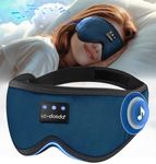 LC-dolida 3D Sleep Mask Headphones Bluetooth V5.4 Deep Eye Mask with Headphones,Can Play 15 Hours Breathable 200% Blackout Sleep Mask Blackout with Travel Bag for Travel, Nap Sleeping, Shift Work