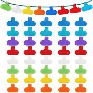 GeeRic 40 Pieces Cable Labels, Multi-Color Cord Labels Wire Labels Write On Oval Cable Tags Hook and Loop Wire Tags for Cable Management Organizer, Electronics, Computers and More