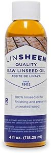 LinSheen Raw Linseed Oil – Flaxseed Wood Treatment Conditioner to Rejuvenate, Restore and Condition Wood Patio Furniture, Decks to Kitchen Cutting Boards, 4 oz Bottle