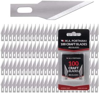 WA Portman 100 Hobby Knife Blades - 100 Count Knife Blade Refill Pack - Carbon Steel Craft Knife Blades 100 Pack - #11 Craft Blades Compatible with Most Craft Knife or Finger Blade Handles