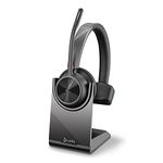 Poly - Voyager 4310 UC Wireless Headset + Charge Stand (Plantronics) - Single-Ear Headset- Connect to PC/Mac via USB-C Bluetooth Adapter, Cell Phone via Bluetooth-Works w/Teams, Zoom&More, Black