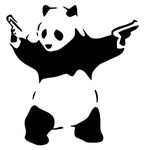 Banksy Bad Panda Graffiti Sticker | Funny Panda Bumper Sticker | Bad Panda Gangster Guns Wall Art Sticker Vinyl Decal for Wall, Car, Van, Bike, Bedroom