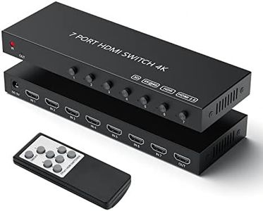 HDMI Switch 7 in 1 Out,Semusgx HDMI Switcher Box with IR Remote Control,HDMI2.0 Support 4K@60Hz HDR, HDCP, 3D, 1080P for Fire Stick Roku PS4/5 Xbox Gaming Consoles