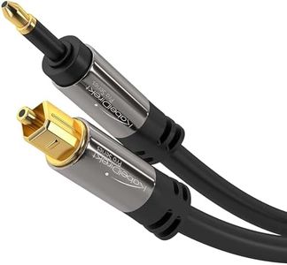 Mini-TOSLINK Optical Audio Cable with Signal Protection – 10ft (Mini-TOSLINK to TOSLINK, Digital S/PDIF Cable/Fiber Optic Cable for soundbars, Stereo Systems/amps, Hi-Fi) by CableDirect