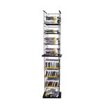FixtureDisplays CD Tower Media Rack DVD Organizer Video Game Blu Ray Storage Holds 176 Single CDs 18469-NF