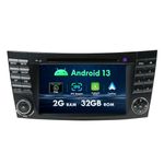 Generic Android 12 Car Radio DVD for Mercedes Benz E-Class W211 CLS W219, 2G + 32G, AV Receiver, GPS Navigation, BT, Mirror Link, WiFi, USB, FM, Carplay, Reversing Camera