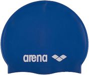 Arena Classic Junior Silicone Unisex Swim Cap for Girls and Boys Comfortable Durable Kids’ Pool Bathing Cap, One Size, Skyblue/White