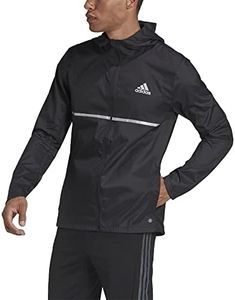 adidas Men's Own The Run Jacket, Black/Reflective Silver, Small