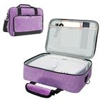 Boczif Projector Carrying Case, Projector Bag Compatible with Most Major Projector, Portable Storage Travel Case with Laptop Compartment & Adjustable Strap for Projector and Accessories(Purple)