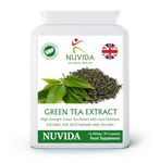 Green Tea Capsules - 90 High Strength Green Tea Extract Capsules - A Natural Green Tea Supplement and Powerful Antioxidant - Vegan and Vegetarian Friendly