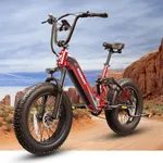 PUCKIPUPPY Corgi Electric Bike for Adults 960W, 48V 20Ah Battery Ebike, New Longitudinal Suspension Ebike, 20'' Fat Tire Full Suspension Mountain E Bike, 28MPH & 80Miles Range, Display, 7 Speed