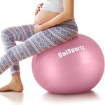 GalSports Pregnancy Ball - Birthing Ball for Workout Yoga Stability, Pregnancy Safety Materials for Maternity Physio & Recovery Plan Included, Labor Exercise Ball with Quick Pump