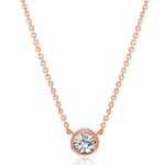 Nilu's Collection Pendant Necklace With Round Cut Solitaire Cubic Zirconia Diamond For Women And Girls With Extendable Chain, Necklace Gift (NL1008)