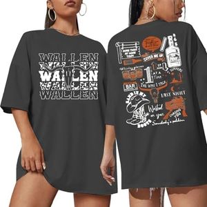 Cow Skull Women Oversized Shirt: Country Music T-Shirt Vintage Western Rodeo Graphic Tee 80 90s Music Lover Short Sleeve Top, Grey