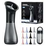 Ear Wax Removal with LED Display, Temodu Electric Ear Cleaner, Rechargeable Earwax Remove Removal Ear Irrigation System, 3 Pressure Modes Ear Cleaning Earwax Removal (Black, E80-C)