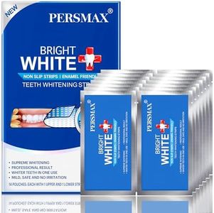 PERSMAX Teeth Whitening Strips Kit, 30-minute Fast Express Whitening, Safe Whitener for Smokers, Coffee Drinkers, Yellow Stains, Dental Professional System, 28 Strips 14 Days Treatment, Non-Slip(Mint)