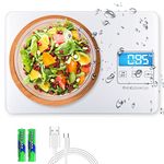 MegaWise Food Scale, 33lb Rechargeable Digital Kitchen Scale, Weight Grams and Ounces for Cooking Baking, 1g/0.04oz Precise Graduation, 5 Units Conversion Tare Function, Waterproof Tempered Glass