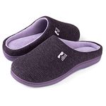 RockDove Women's Original Two-Tone Memory Foam Slipper, Size 9-10 US Women, Eggplant