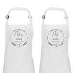 Personalised Wedding Apron, First Meal as Mr & Mrs, Bride Apron, Groom Apron, Wedding Cover Up, Dress Protector, Bride Gift, Wedding Day, Bridal Shower Gift