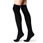 ZEE FASHION Ladies over the Knee Black Socks UK Size 4-7 Euro 37-42 Black