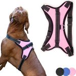 Zenify Pets Dog Harness - Chest Control Grab Adjustable Reflective for Medium Dogs (Pink, Medium)…