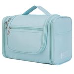 Large Hanging Toiletry Bag for Men and Women Travel Makeup Bag Organizer Portable Waterproof Bathroom Shower Bag Lightweight Shaving Bag (Mint Green)