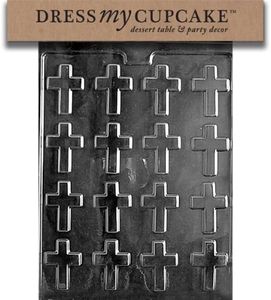 Dress My Cupcake Chocolate Candy Mold, Bite Size Crosses