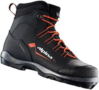 Alpina Sports Snowfield Backcountry Cross Country Nordic Touring Ski Boots, Black/Orange/White, Euro 44