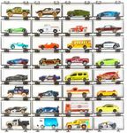 Saichotoy Hot Wheels Display Case: Stackable Toy Car Storage, Transparent Organizer for Matchbox & Hot Wheels 1/64 Scale Diecast Cars (32 Packs, Dark Tint Case Only)