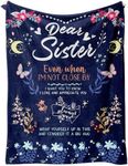 BeneCharm Sister Gifts Blanket, Sisters Gifts from Sister on Mother's Day, Blanket Present for Sisters on Valentine's Day, Happy Birthday Sister, to My Sister Gift Throw Blanket 60'' x 50''