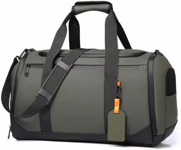 BSAKG Black Stiff TPE Duffel Bag: 50L, Detachable Strap Fitness Business Travel) (Green)