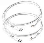 Galvanox iPhone 11/12/13 Charger Cord (USB C to Lightning) 2 Pack (3ft + 6ft) Apple MFi Certified Cables for iPhone Xr/Xs Max/8 Plus/11/12/13/ Pro Max (Supports PD Fast Charging) White