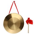 Generic 32 cm Gong with Mallet,Tam Tam Gong Traditional Chinese Percussion Instrument,Copper Decorative Chau Gong for Home,Office,Golden,0030V4714W