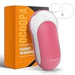 OCOOPA Hand Warmer Rechargeable Quick Charge PD3.0,10000mAh Battery Electric Hand Warmer USB Power Bank 2in1, 15hrs Lasting Heat, 3 Levels, Reusable Portable Pocket Warmer for Camping, Hiking,Hunting, Golf,Arthritis,Raynauds,Pain Relief,Tech Gift(Pink)