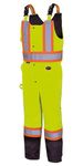 Pioneer Hi Vis Overall Bib Pants for Men - Waterproof Insulated Work Safety Pants - Stay Warm all Winter - Reflective - Yellow/Green - Medium