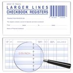 15PCS Larger Lines Check Registers for Personal Checkbook - 2024 2025 2026 - Deposit, Credit, Bank Account Balance Checkbook Ledger Transaction Registers - Low Vision Easy to Read