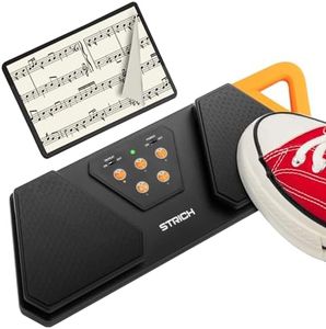 STRICH Wireless Page Turner Pedal for Musical Instruments, Anti-Slip Rubber Portable Foot Pedal, Silent Rechargeable Music Page Turner for iPad, Tablets, Phone, Super-long Endurance, SPT-10X, Orange