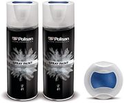 Polisan Spray Paint | Metallic Blue | Perfect for Radiator, Plastic, Fabric, Metal, Wood, Bike, Marking | 2 x 400ml | Double Pack