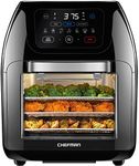 CHEFMAN Multifunctional Digital Air Fryer+ Rotisserie, Dehydrator, Convection Oven, 17 Touch Screen Presets Fry, Roast, Dehydrate, Bake, XL 10L Family Size, Auto Shutoff, Large Easy-View Window, Black