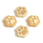 GeekShare Cat Paw Shape Thumb Grip Caps,Soft Silicone Joystick Cover Compatible with Switch/OLED/Switch Lite,4PCS (Brown-Yellow)