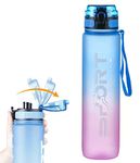 US1984 Unbreakable Water Bottle, Leakproof Durable BPA-Free Non-Toxic Water Bottle, Bottle for Office, Sports, School, Gym, Yoga (1000 ML, Plastic, Blue, Pack of 1 Bottle)