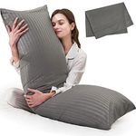 ELNIDO QUEEN Body Pillow for Adults-with Grey Stripe Cover, Full Body Pillow Insert for Side Sleeper, Long Bed Pillow for Sleeping(20 x 54 Inch)