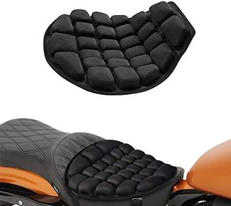 TOYOUN Motorcycle Seat Cushion for Cruiser Touring Saddles,Water Fillable Cooling Down Seat Pad, Pressure Relief Ride Motorcycle Air Cushion with Air Pump 14.9" x 13.9"