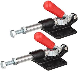 NUZAMAS Juego de 2 abrazaderas de palanca de empuje de metal de carrera de émbolo, abrazaderas de acción de línea recta, 32 mm, 227 kg, 500 libras