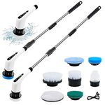 Electric Spin Scrubber,Sofrose 7 in 1 Cordless Rechargeable Electric Cleaning Brush with Adjustable Extension Handle & 7 Replaceable Brush Heads,360 Degree Tub and Tile Power Shower Scrubber Bathroom