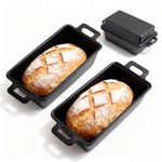Erdisc 9x5 Inch Cast Iron Loaf Pan with Lid, Pre-Seasoned for Sourdough and Homemade Baking, Heavy Duty Nonstick, Oven Safe Bread Pot