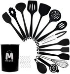 M MSDEE Cooking Utensils Set-16 Pcs Kitchen Utensils, Cooking Turners Gadgets Tools, Kitchen Accessories Heat Resistant Spatula Ladle Spoon for Non Stick Cookware (Silicone)