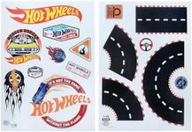 Hot Wheels Personalised Kids' Room Wall Decals - Officially Licensed Playroom Decorations, Includes Speedway Roads, Cars, Racing Flags, Letters, and Signs | Paladone