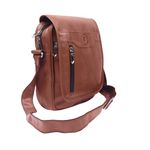 TUSA LIFESTYLE Sling Bag Cross Body Travel Bag Stylish PU Synthetic Leather Bag Office Business messenger Bag for Men's and Women's (Design 1 Tan)